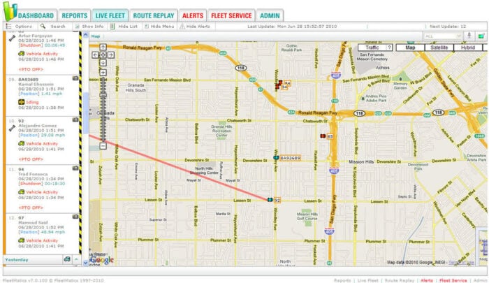 Real-time fleet tracking. Image: Fleetmatics