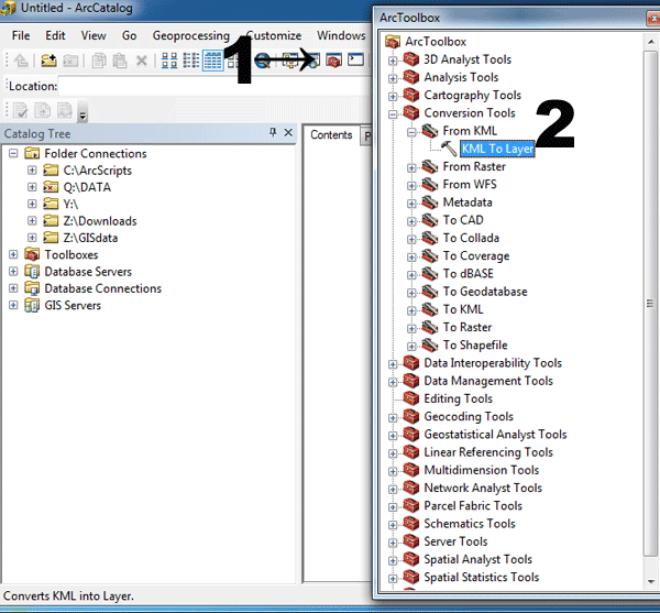 ArcGIS has a KML to layer conversion tool.
