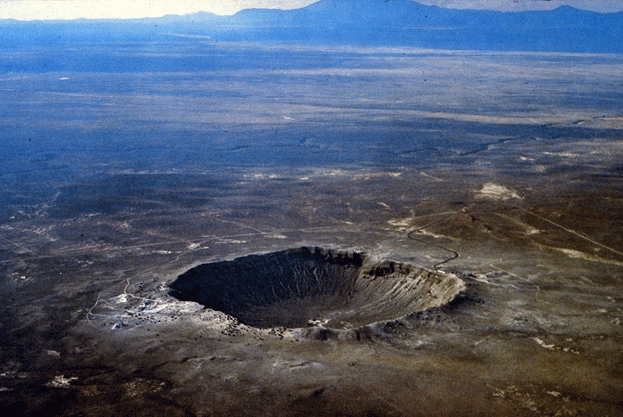 Barringer Meteor Crater in Arizona.