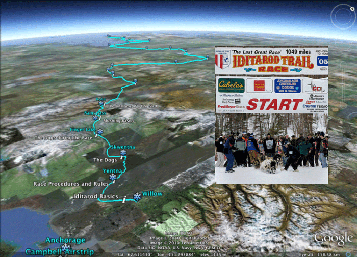 Project based learning using the Iditarod sled dog race in Alaska.