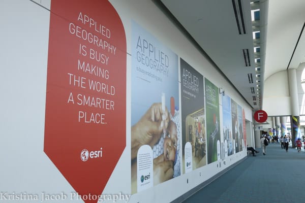 Wall decorations told the stories of the many industries that utilize geography.