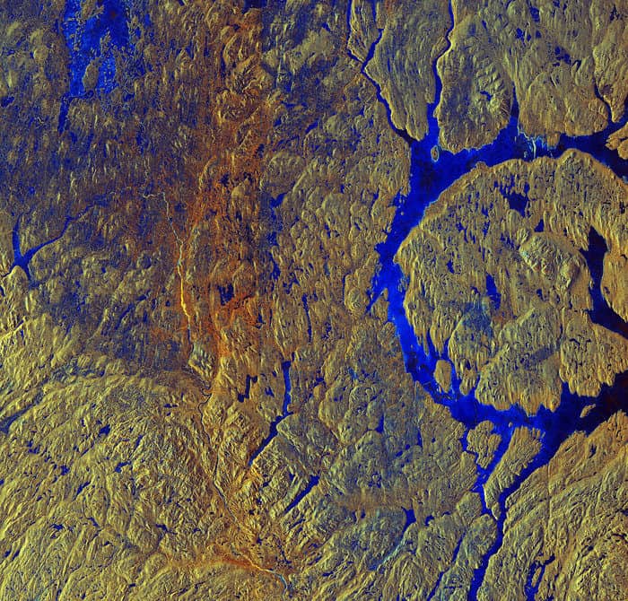 Manicouagan Crater in Canada. Source: Copernicus Sentinel data (2015)/ESA