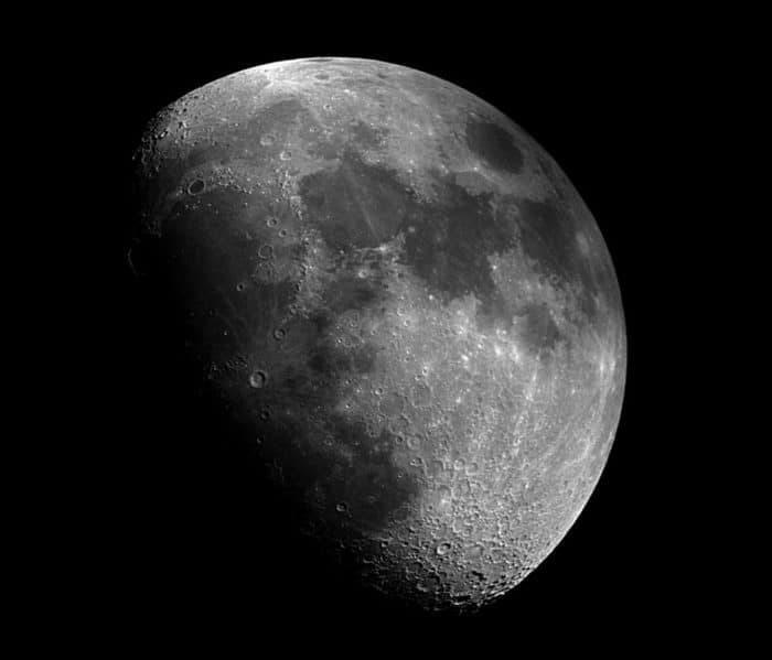 Image of the moon captured through a telescope. Photo: Mike Klinke, USGS. Public domain. https://www.usgs.gov/center-news/mike-and-moon