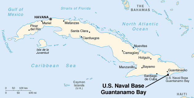 Map showing the location of Guantanamo Bay. Source: MediaWiki Commons