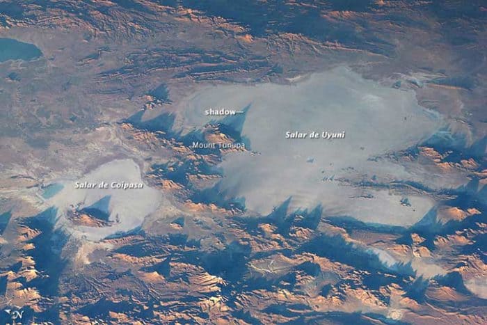 Salar de Uyuni in Bolivia. Image: NASA.