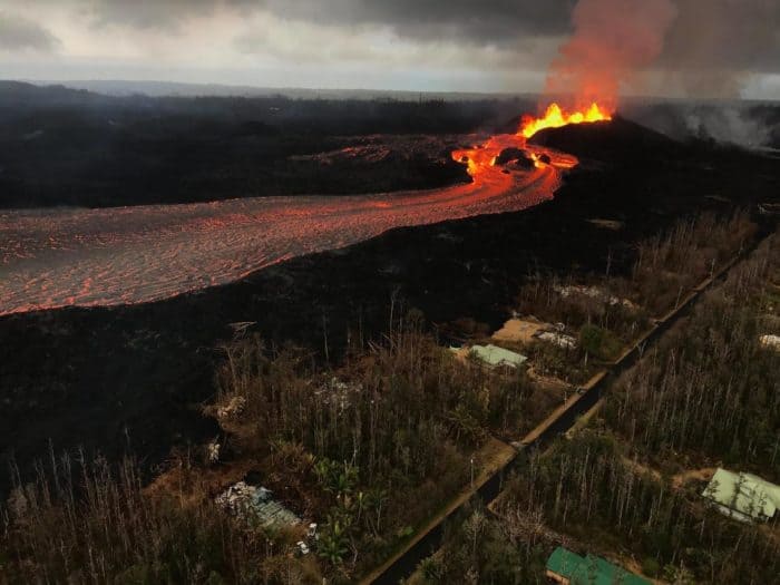 Photo of lava flow form Kīlauea Volcano on June 12, 2018.
