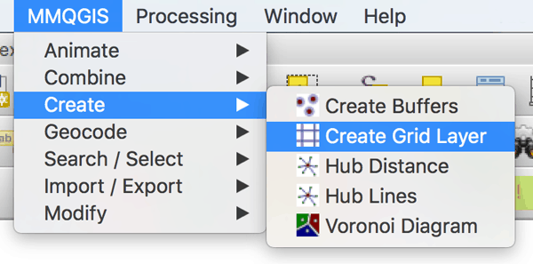Screenshot showing the MMGIS tool in QGIS.