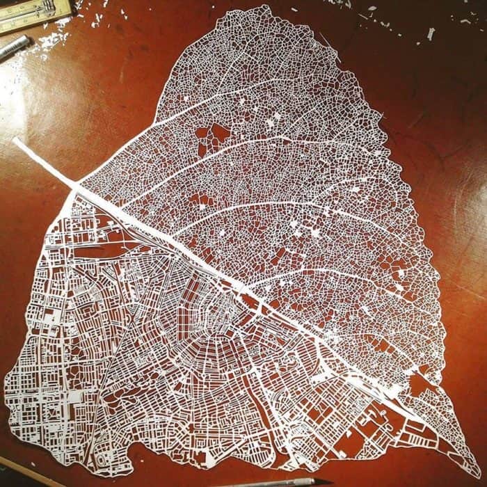 Leaf map of Amsterdam, Nils Westergard