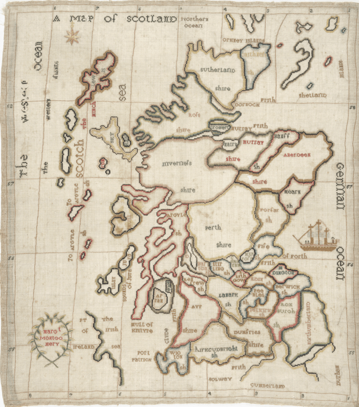 Margaret Montgomery’s Map of Scotland. NLS shelfmark: EMS.s.701