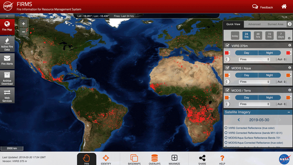 Real time Fire Mapping And Satellite Data Geography Realm