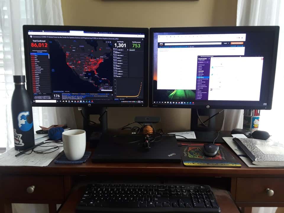 Remote work during the coronavirus outbreak. Photo: Quantum Spatial.