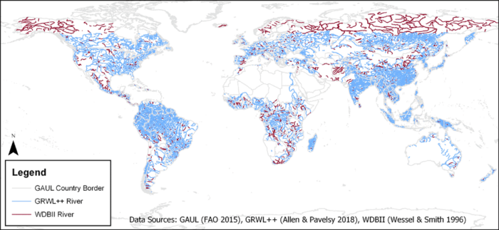 Three different GIS datasets were used to create the Global Subnational River Borders. Source: Popelka and Smith, 2020.