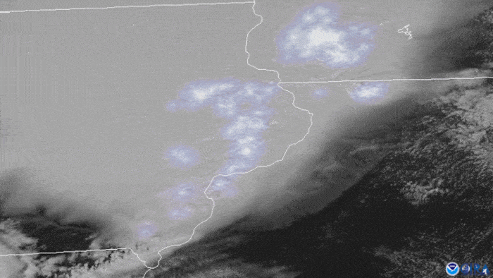 Derecho moving across the Midwest. Image: NOAA, public domain.