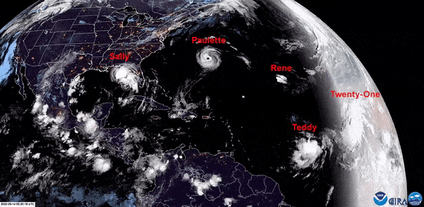 Five Tropical Cyclones In The Atlantic Basin Geography Realm