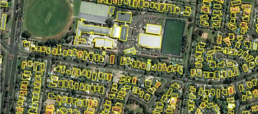 An example of the building footprints open data set for Australia. Source: Microsoft.
