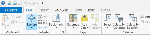Figure 3: GUI showing the location of the of "Add Data" tool in ArcGIS Pro