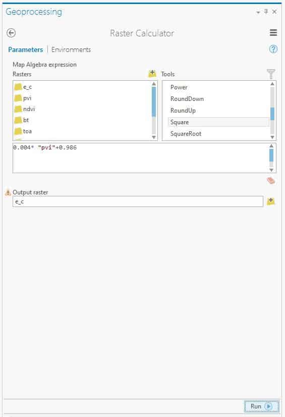 Figure 8: Illustration of EC Calculation in ArcGIS Pro.