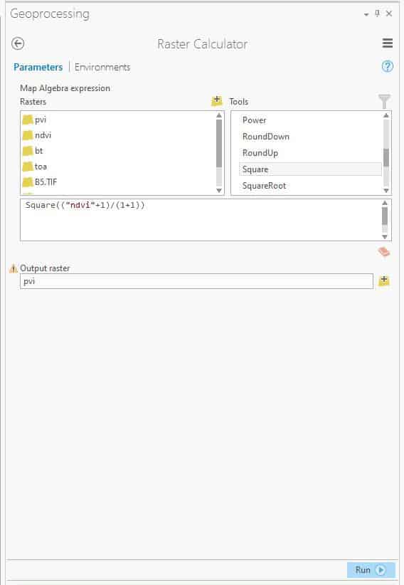 Figure 7: Illustration of PVI calculation in ArcGIS Pro.