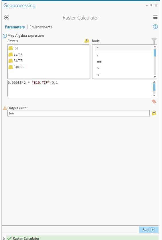 Figure 5: Illustration of TOA Calculation in ArcGIS Pro.