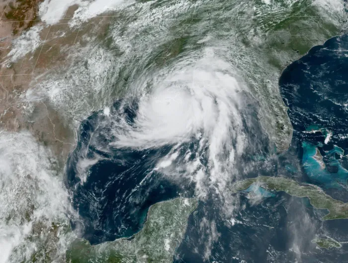 Hurricane Ida just before landfall on the Louisiana coast on Aug. 29, 2021. NOAA.
