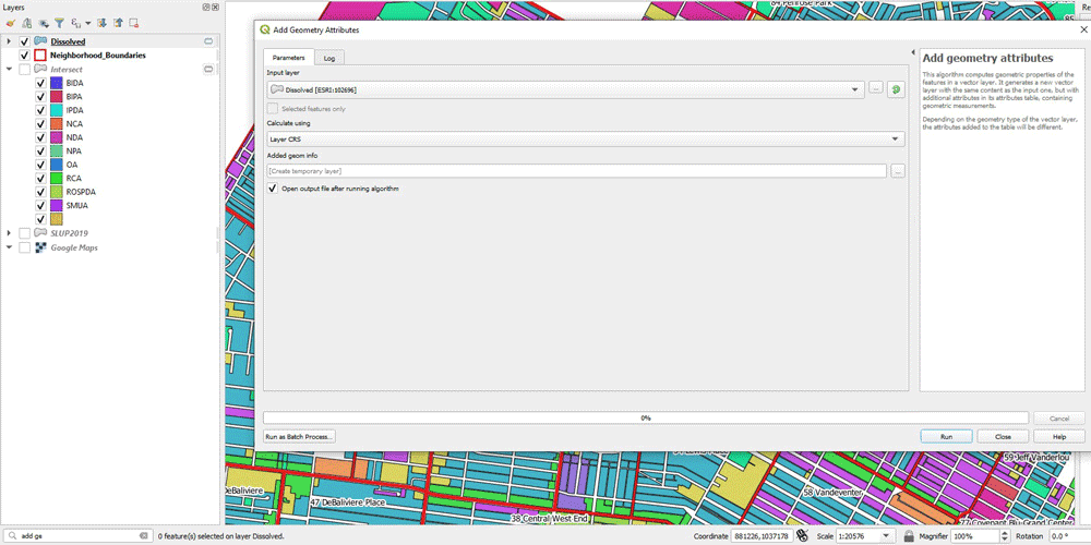 Screenshot showing the add geometry tool.