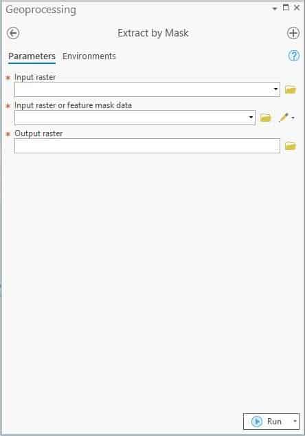 Screenshot showing the "extract by mask" clipping tool in ArcGIS Pro.