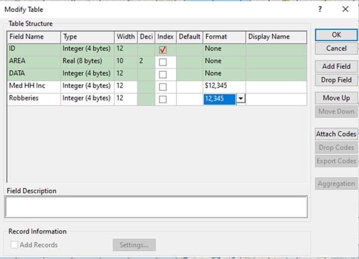 A screenshot showing the grid dialogue box in Maptitude.