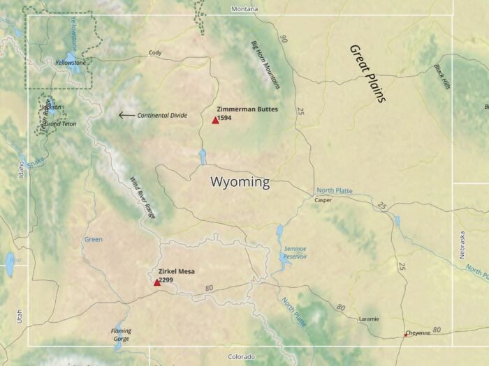 A To Z Geography Wyoming Geography Realm Zirkel Mesa Wyoming Map 700x525 