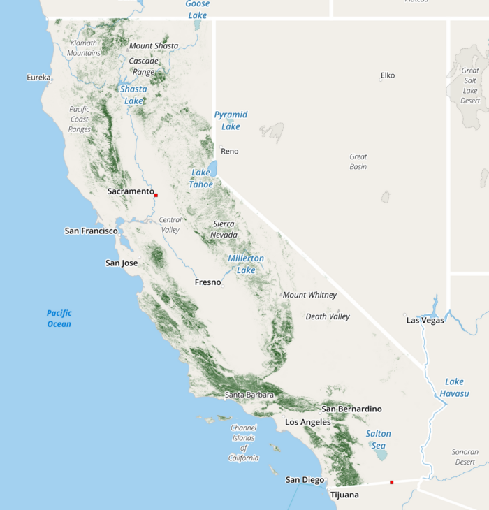 Chaparral in California Geography Realm
