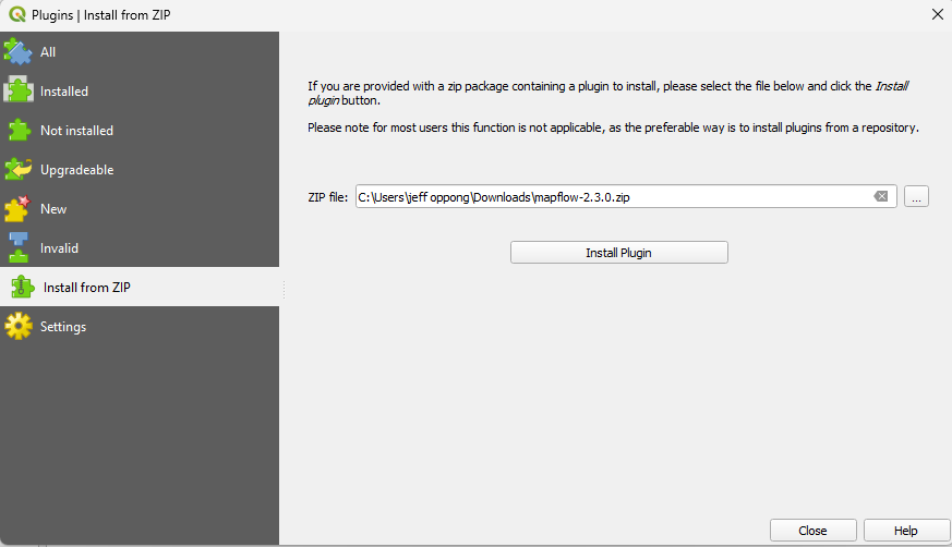 Screenshot showing the interface for adding plugins to QGIS.