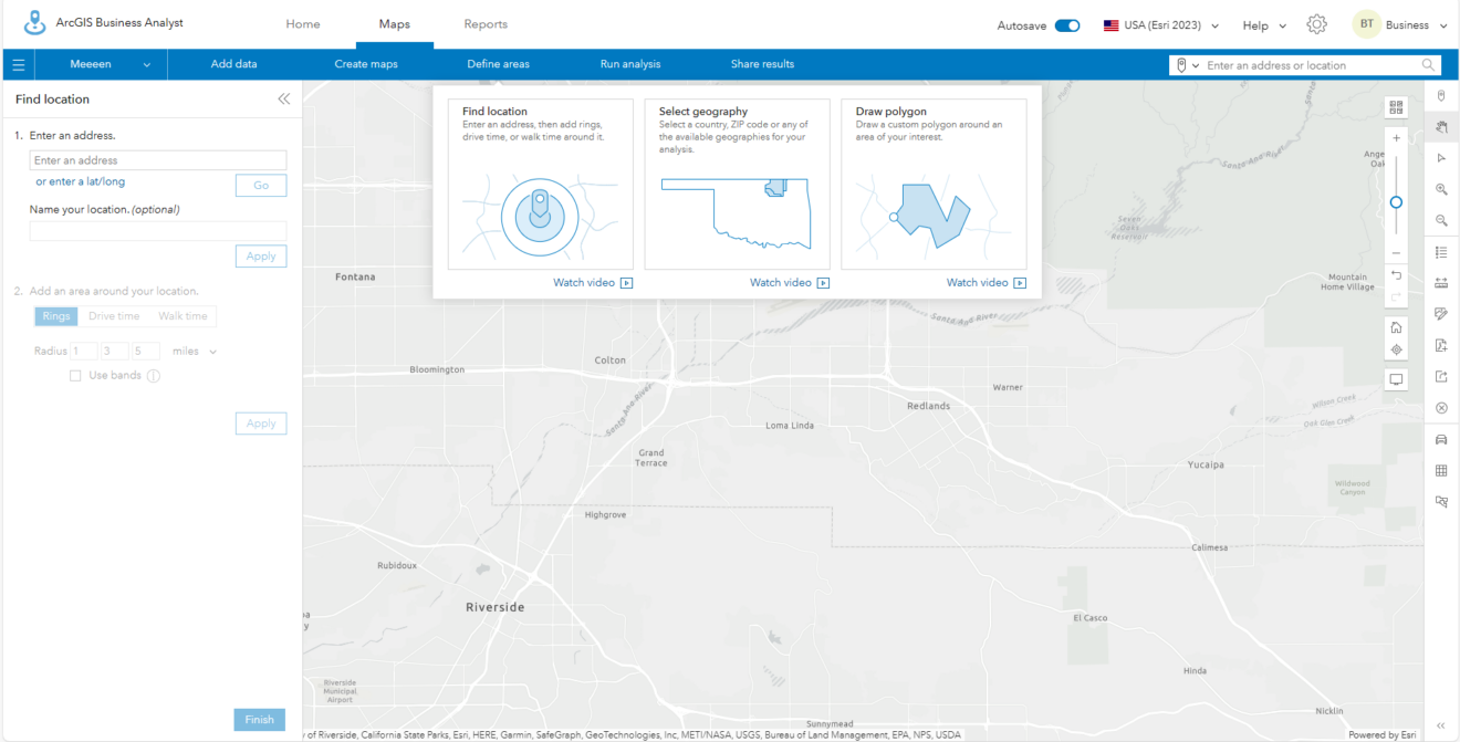 Getting Started with the ArcGIS Business Analyst Web App - Geography Realm