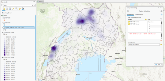 Change Detection Using Kernel Density Analysis in ArcGIS Pro ...
