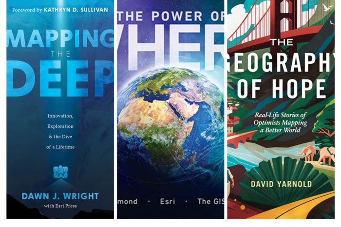Collage of three books.