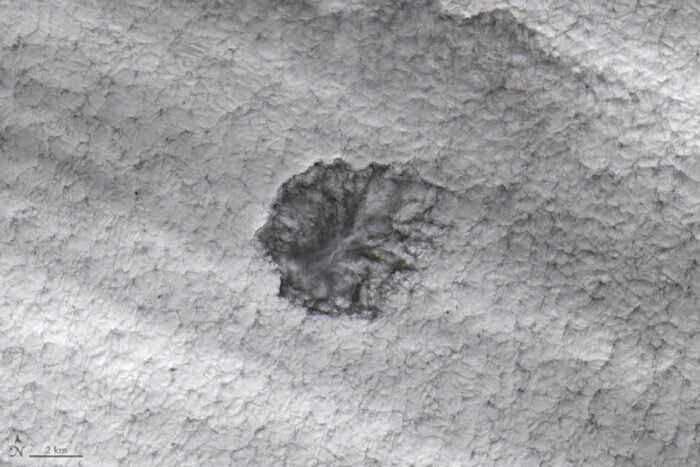 A satellite image of a cavum.