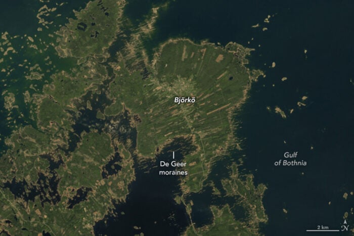 A satellite image of islands.