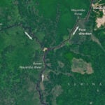 Annotated satellite image of the Wayombo River.