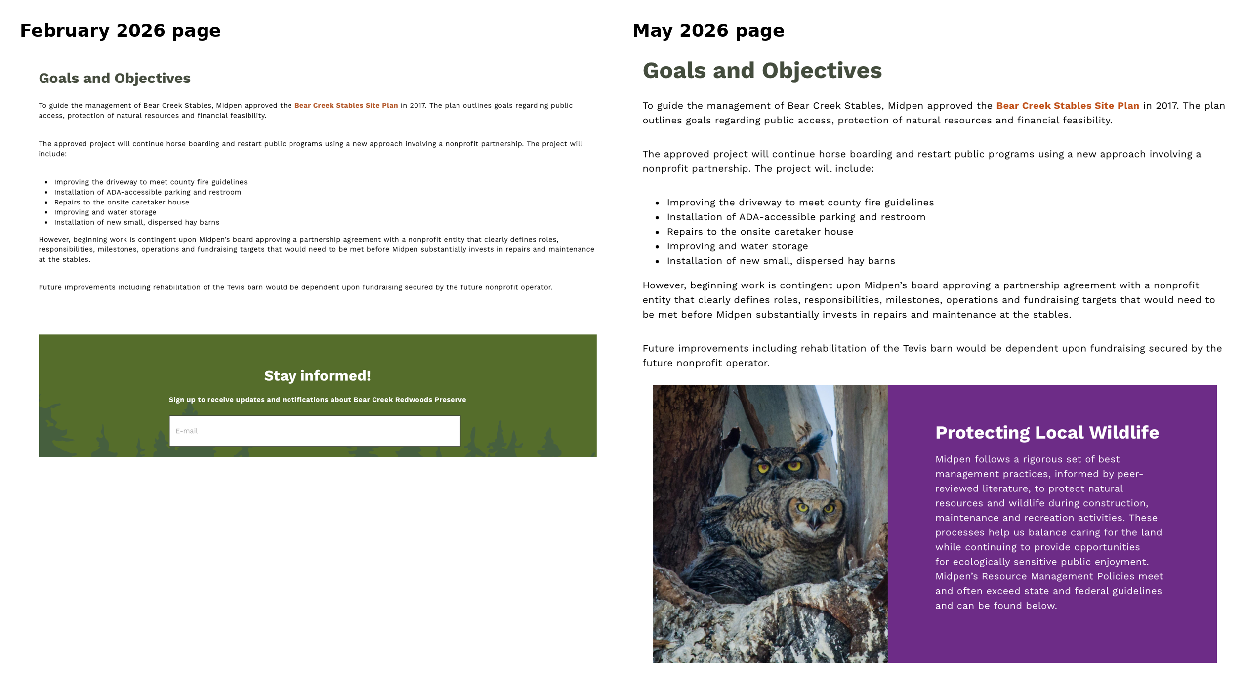 Wildlife protection is not measured by what an agency says on a webpage. It is measured by whether those protections are actually applied when projects move into sensitive habitat.